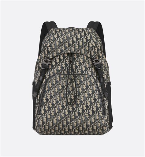 Kids' Rider Backpack Beige and Black Dior Oblique 